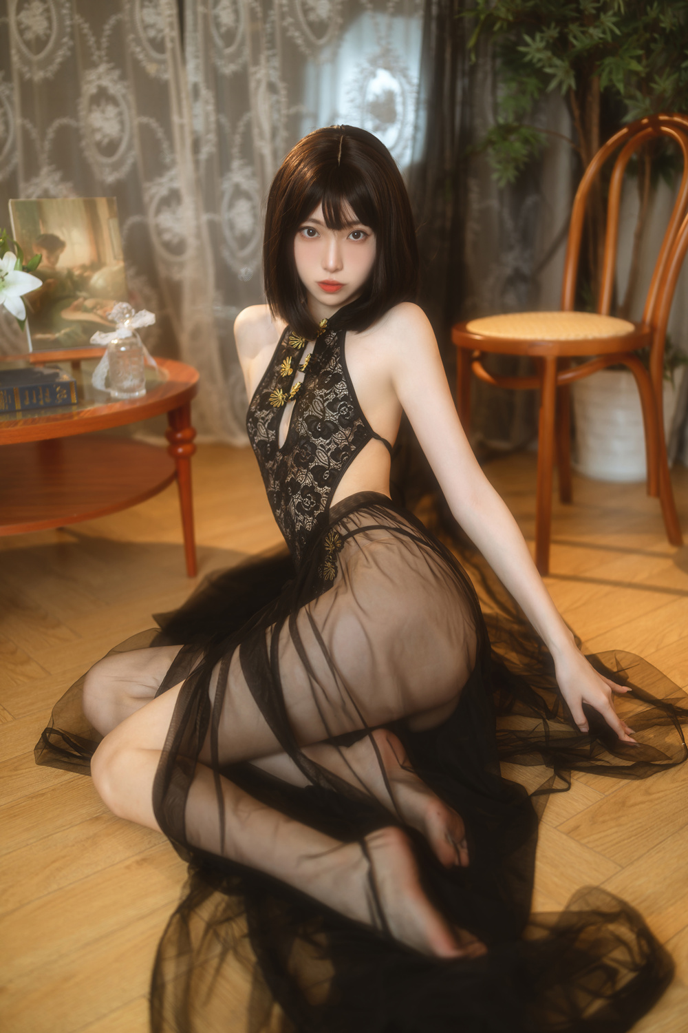 作品：许岚LAN 黑纱旗袍预览图 3