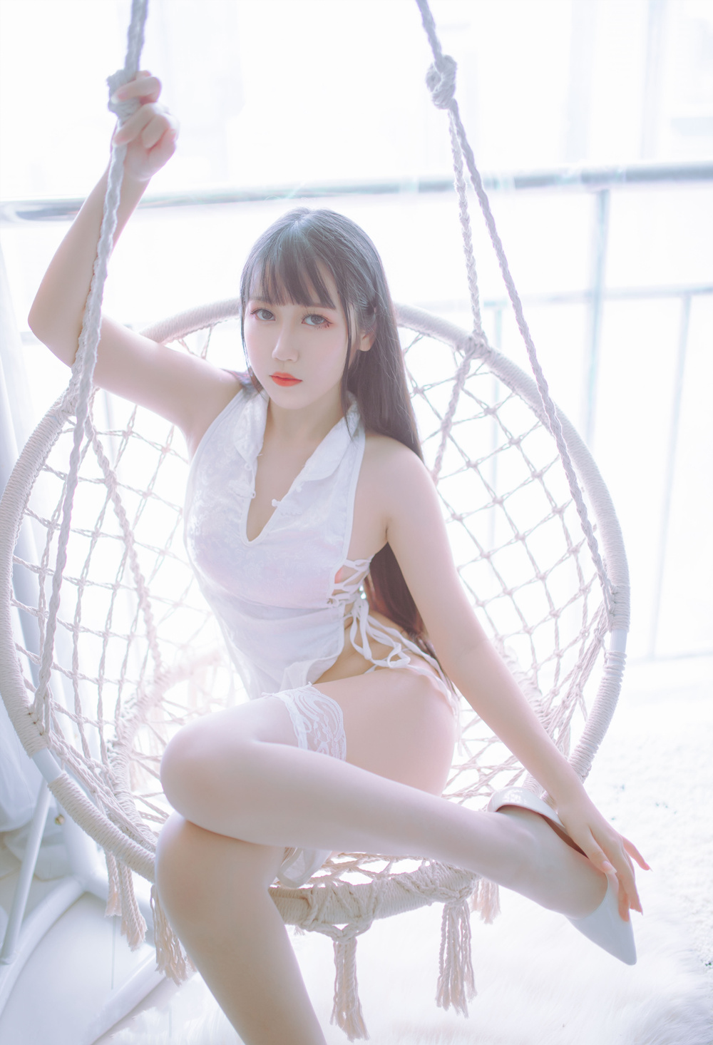作品：不呆猫 NO.002 ×抖娘 黑白旗袍双子预览图 2